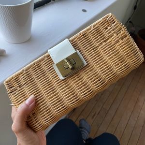 J.Crew Women's Rectangle Rattan Clutch